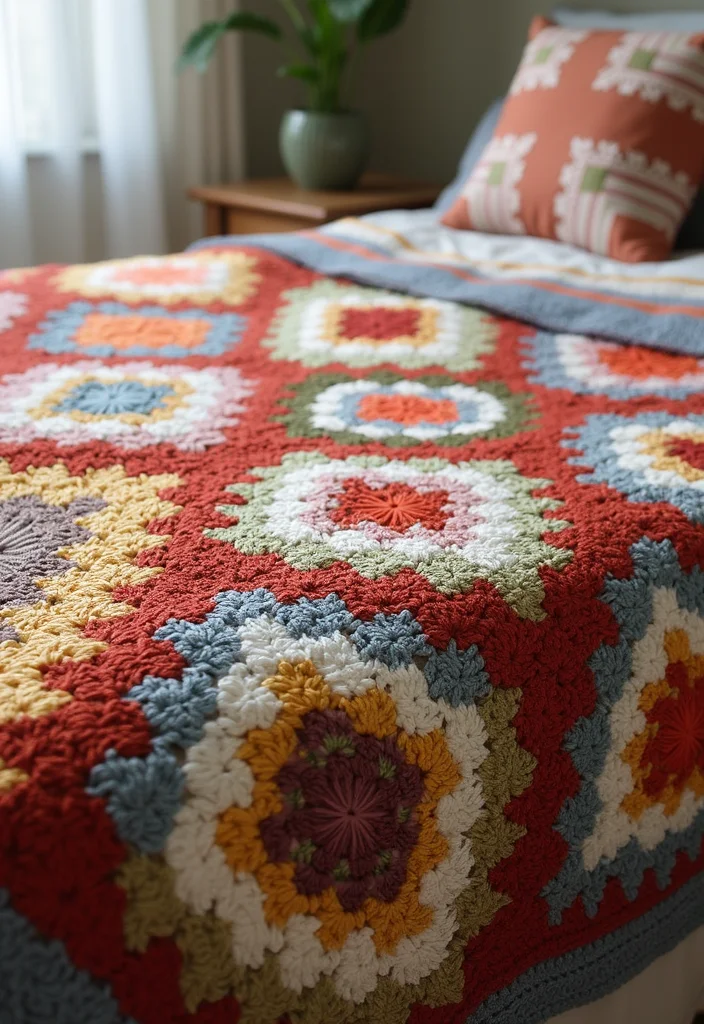 Complete Guide to Crochet Granny Square Pattern with 25 Classic Craft Inspirations - 21. Quilt-Like Layers