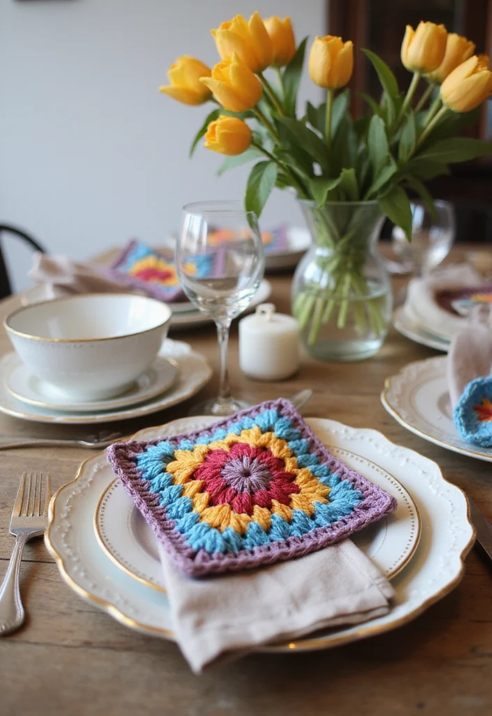 Complete Guide to Crochet Granny Square Pattern with 25 Classic Craft Inspirations - 23. Creative Napkin Holders