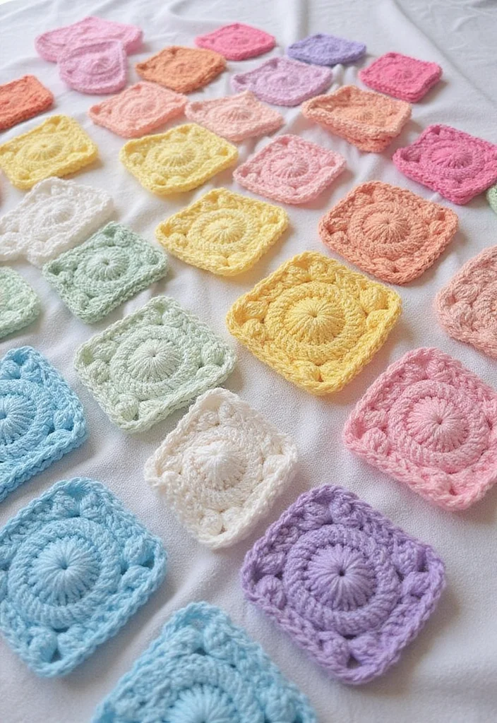 Complete Guide to Crochet Granny Square Pattern with 25 Classic Craft Inspirations - 3. Pastel Perfection
