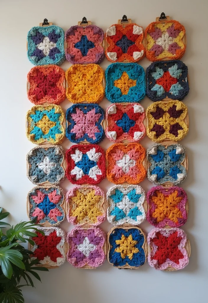 Complete Guide to Crochet Granny Square Pattern with 25 Classic Craft Inspirations - 5. Wall Hangings with a Twist