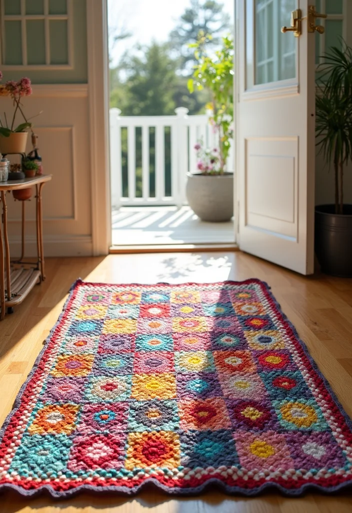 Complete Guide to Crochet Granny Square Pattern with 25 Classic Craft Inspirations - 8. Funky Floor Mats