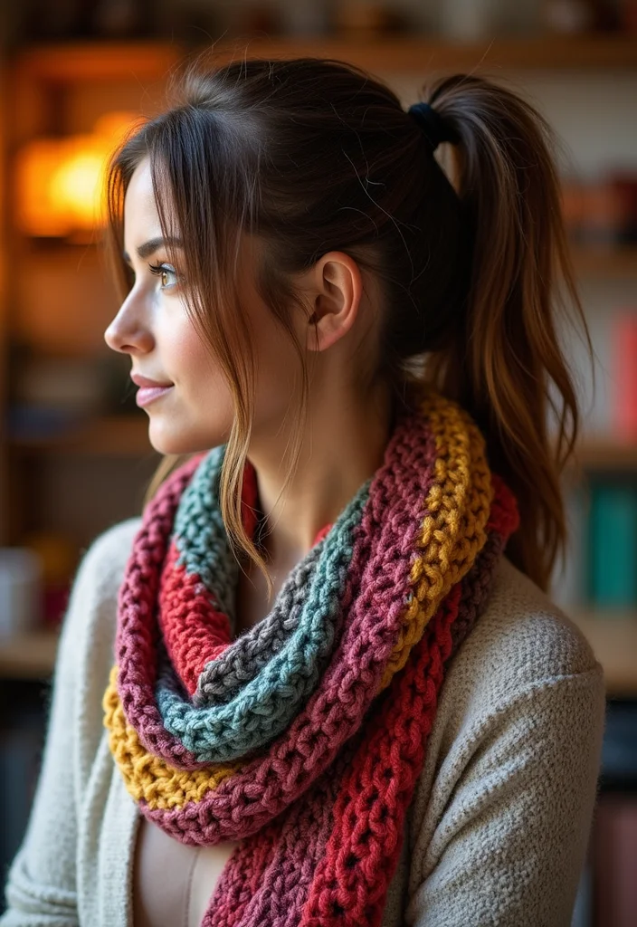 Complete Guide to Crochet Hair Styles Freetress: 20 Trendy Craft Inspirations - 11. Crochet Scarves for Hair