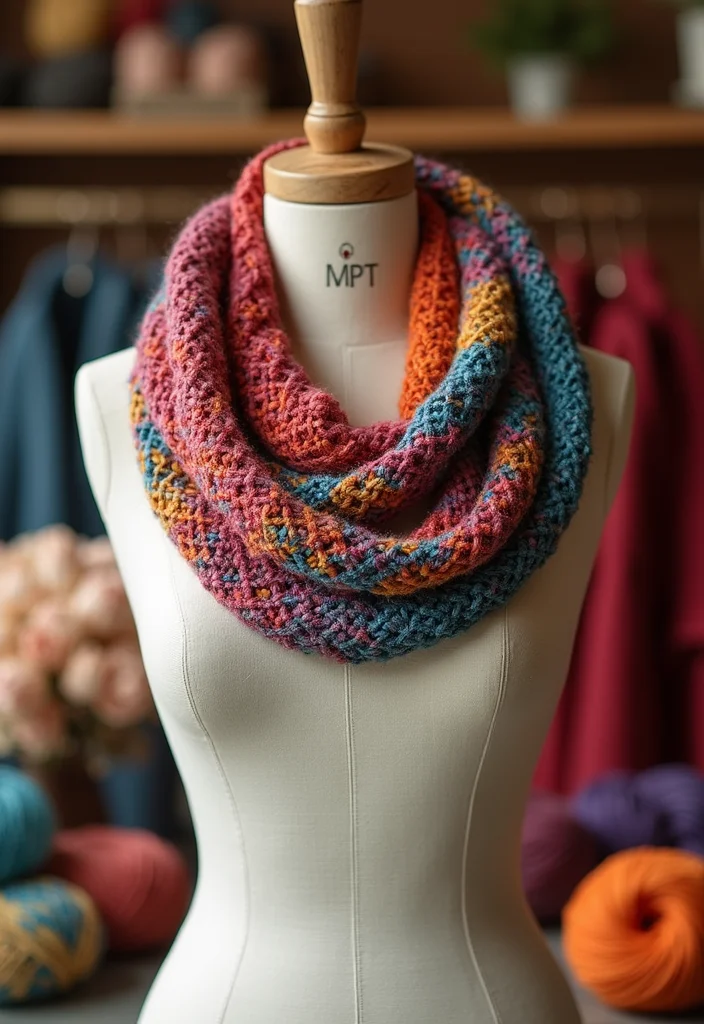 Complete Guide to Crochet Hair Styles Freetress: 20 Trendy Craft Inspirations - 20. Crochet Infinity Scarves for Hair