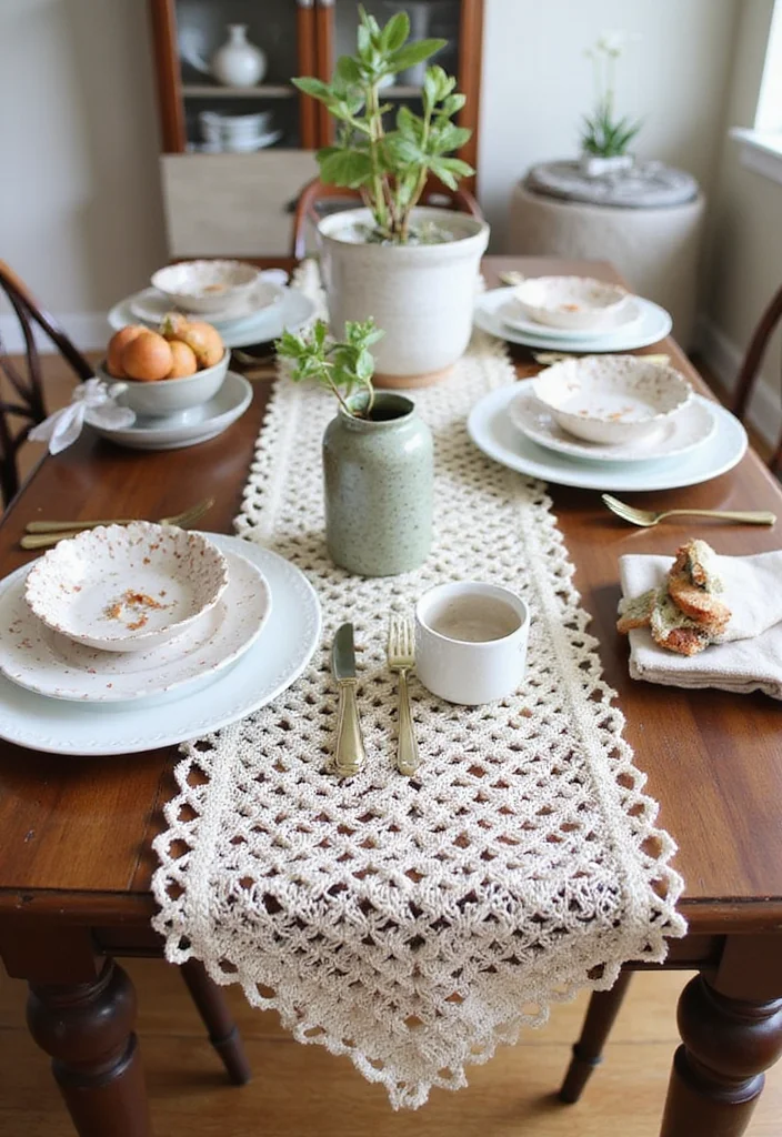 Complete Guide to Crochet Table Runner Pattern with 22 Elegant Craft Inspirations - 10. Vintage-inspired Chevron Runner