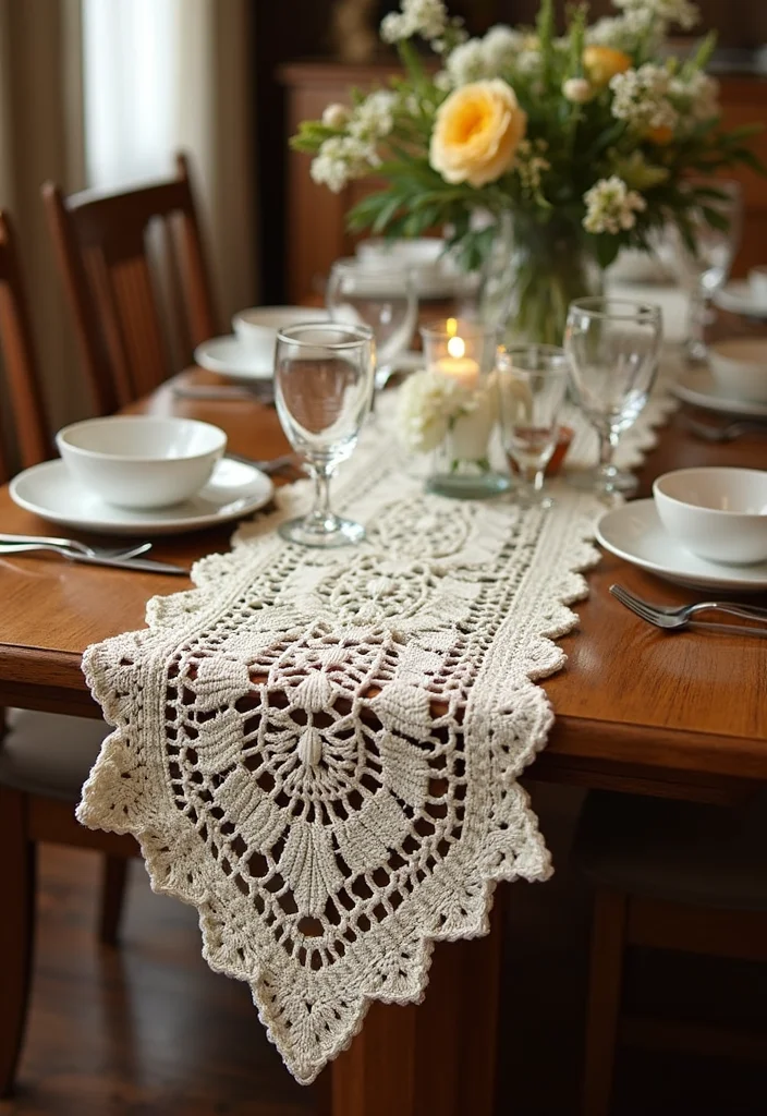 Complete Guide to Crochet Table Runner Pattern with 22 Elegant Craft Inspirations - 16. Elegant Shell Stitch Runner