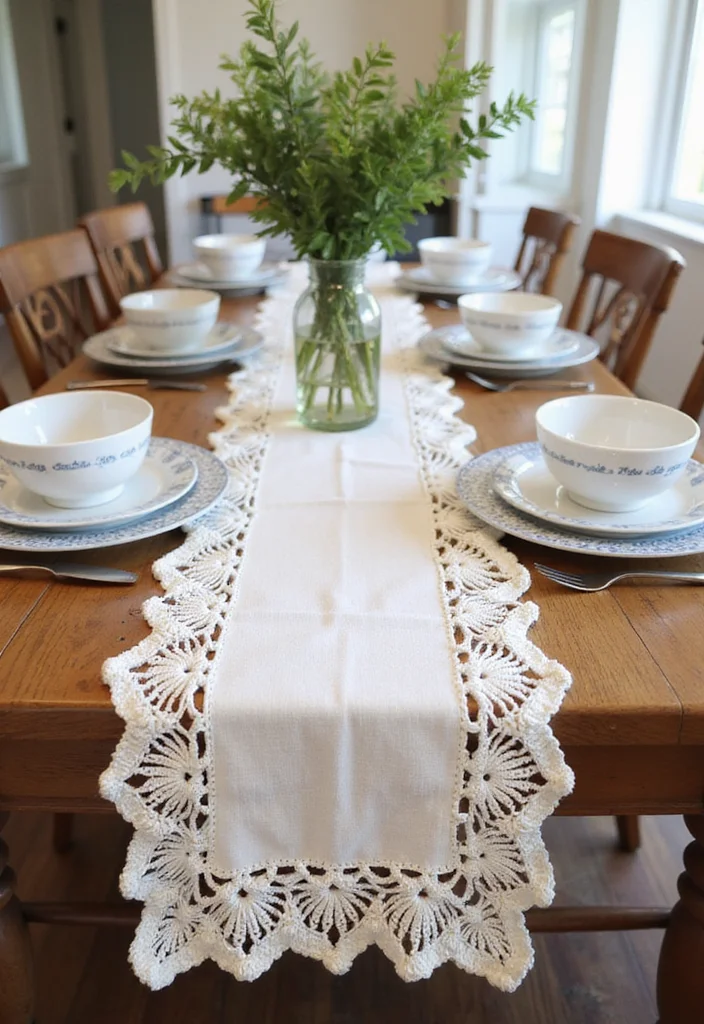 Complete Guide to Crochet Table Runner Pattern with 22 Elegant Craft Inspirations - 20. Classic Cotton Crochet Runner