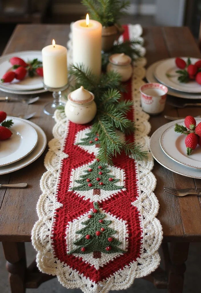 Complete Guide to Crochet Table Runner Pattern with 22 Elegant Craft Inspirations - 22. Cozy Winter Themed Runner
