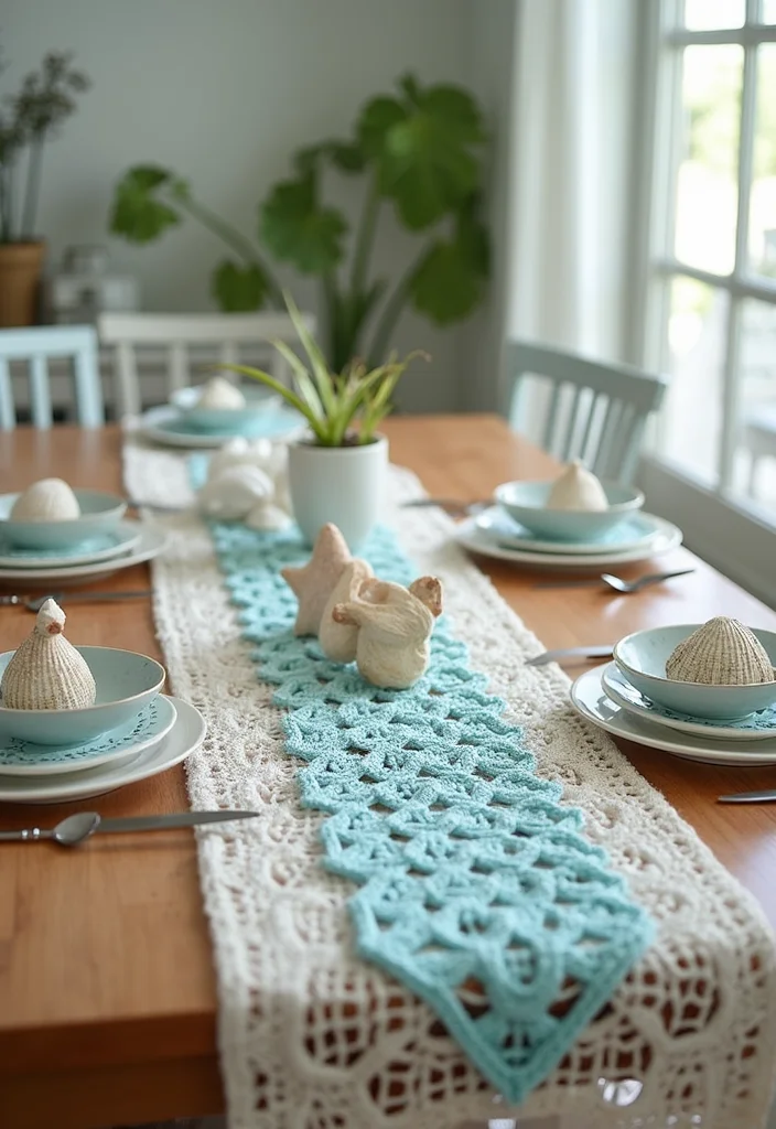 Complete Guide to Crochet Table Runner Pattern with 22 Elegant Craft Inspirations - 9. Coastal Inspired Runner