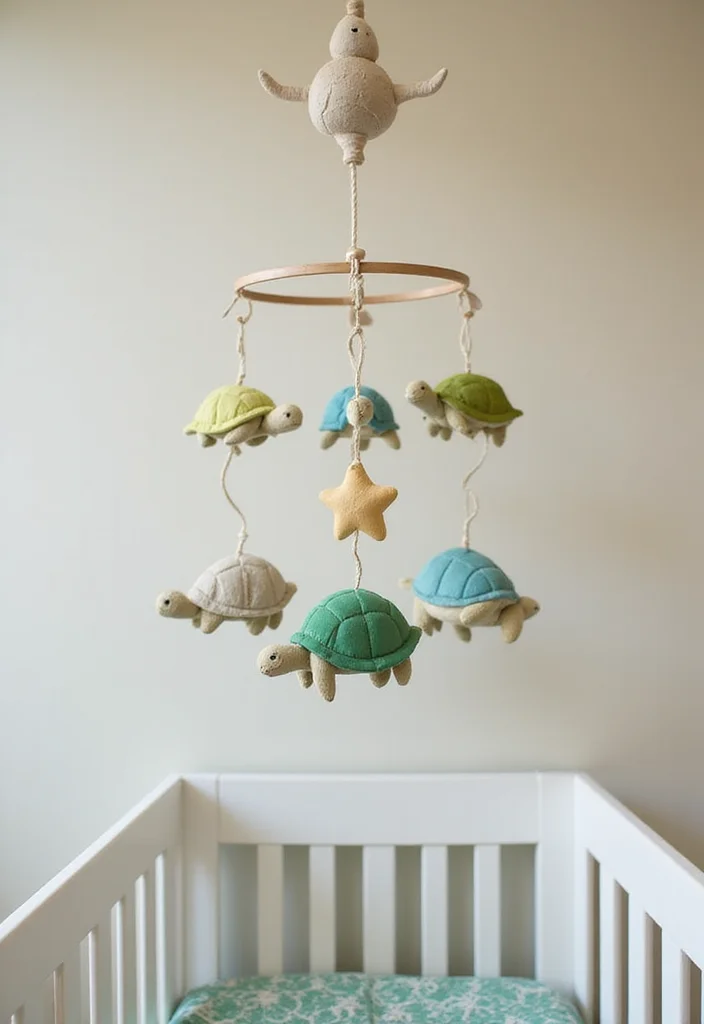 Complete Guide to Crochet Turtle Pattern Free with 22 Fun Craft Inspirations - 10. Turtle-Themed Baby Mobile