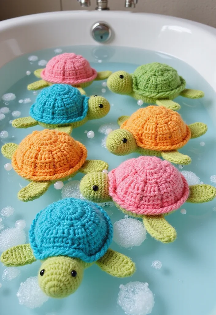 Complete Guide to Crochet Turtle Pattern Free with 22 Fun Craft Inspirations - 14. DIY Turtle Bath Toys