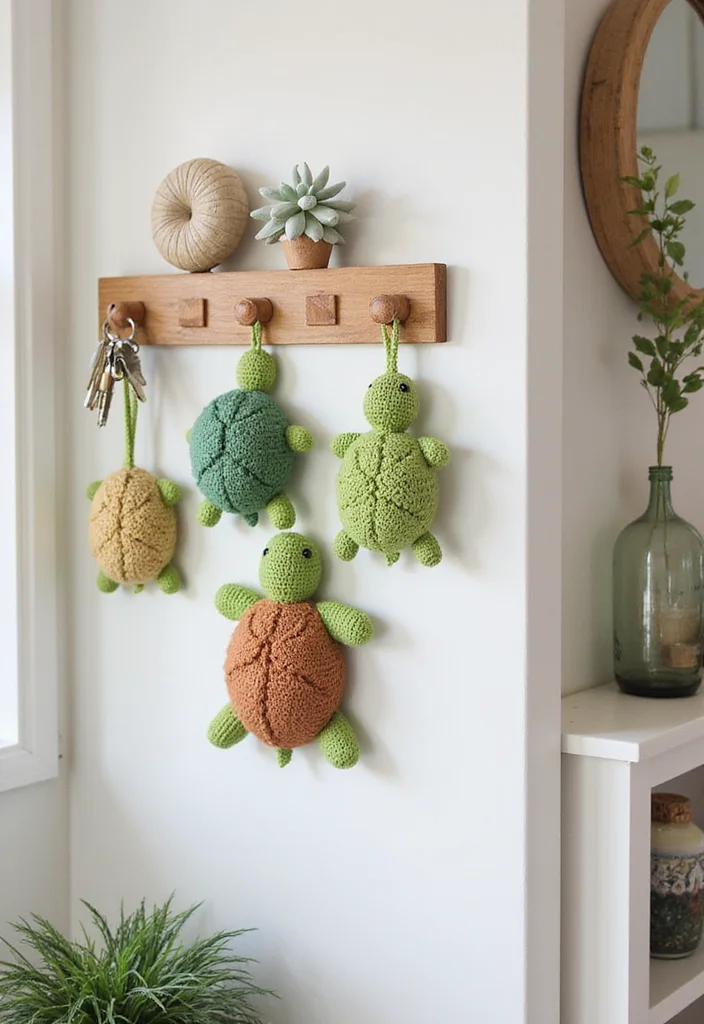 Complete Guide to Crochet Turtle Pattern Free with 22 Fun Craft Inspirations - 15. Turtle-Themed Key Holders