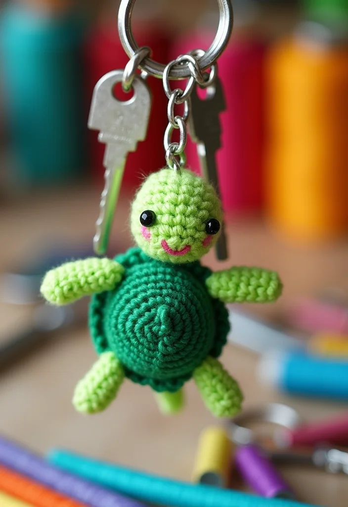 Complete Guide to Crochet Turtle Pattern Free with 22 Fun Craft Inspirations - 2. Turtle Keychain Crochet Pattern