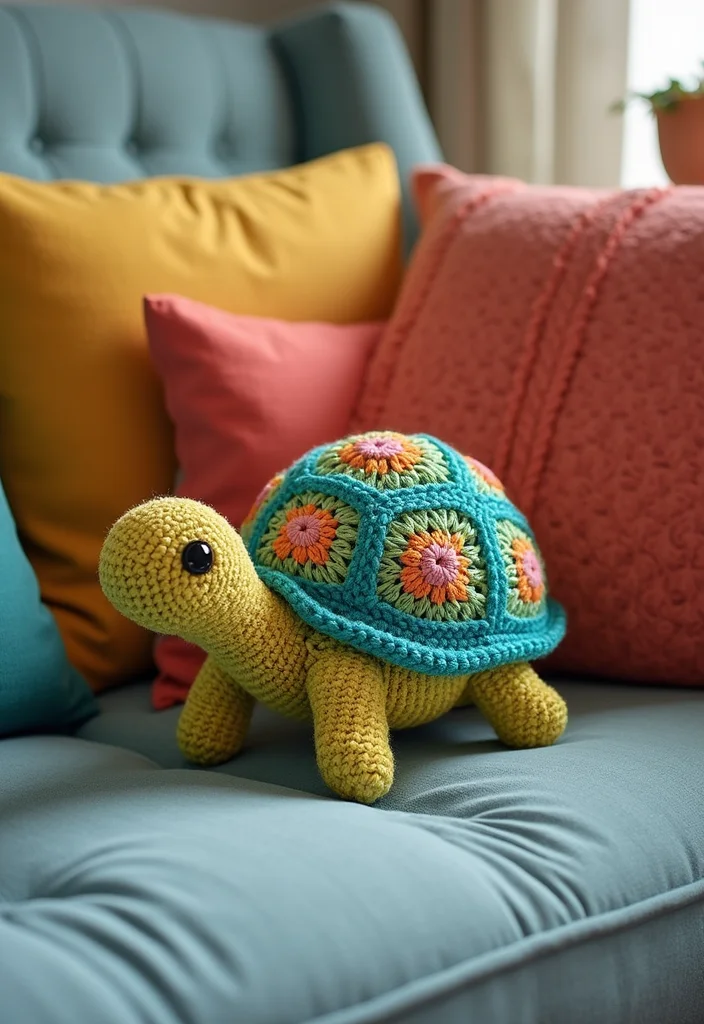 Complete Guide to Crochet Turtle Pattern Free with 22 Fun Craft Inspirations - 3. Crochet Turtle Pillow