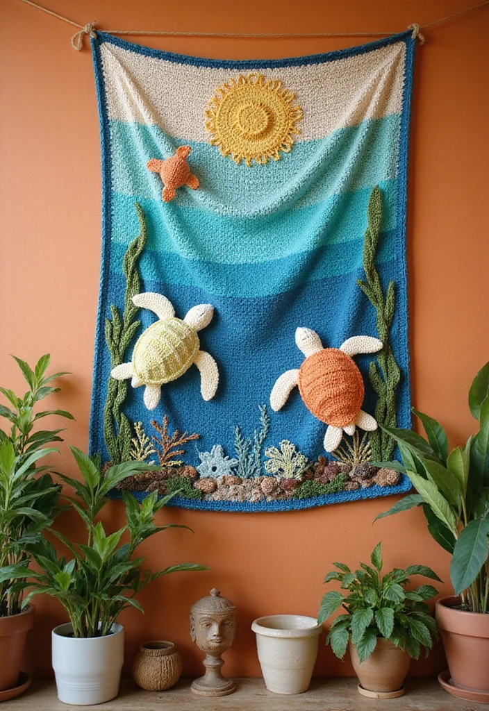 Complete Guide to Crochet Turtle Pattern Free with 22 Fun Craft Inspirations - 5. Turtle-Themed Wall Hanging