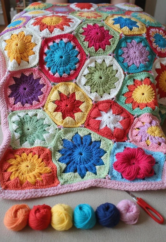 Complete Guide to Easy Crochet Baby Blanket: Showcasing 22 Soft and Cozy Inspirations - 6. Colorful Granny Squares