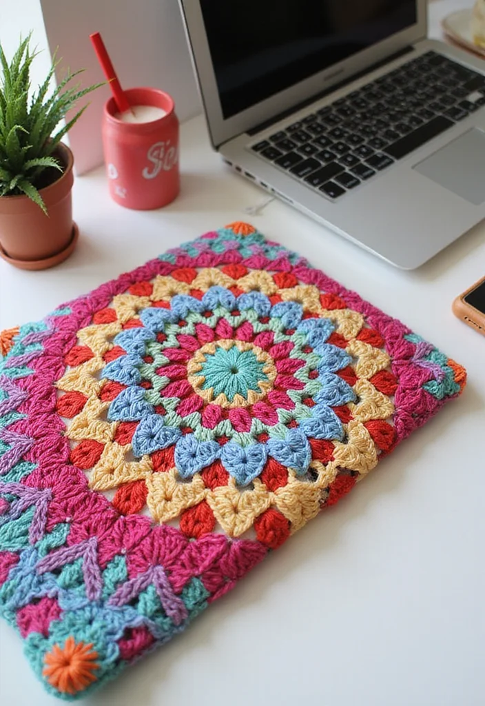 Complete Guide to Easy Tapestry Crochet Patterns Featuring 23 Creative Visual Inspirations - 21. Functional Laptop Covers