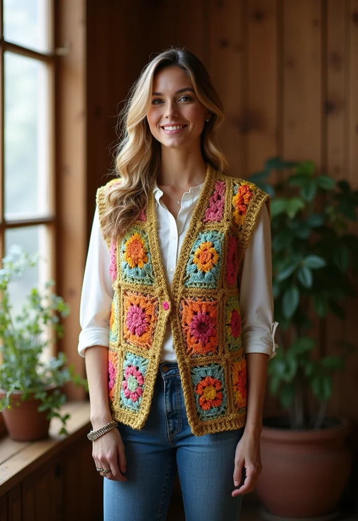 Comprehensive Guide to Crochet Vest Pattern Free Featuring 20 Stylish Craft Inspirations - 19. Classic Granny Square Vest