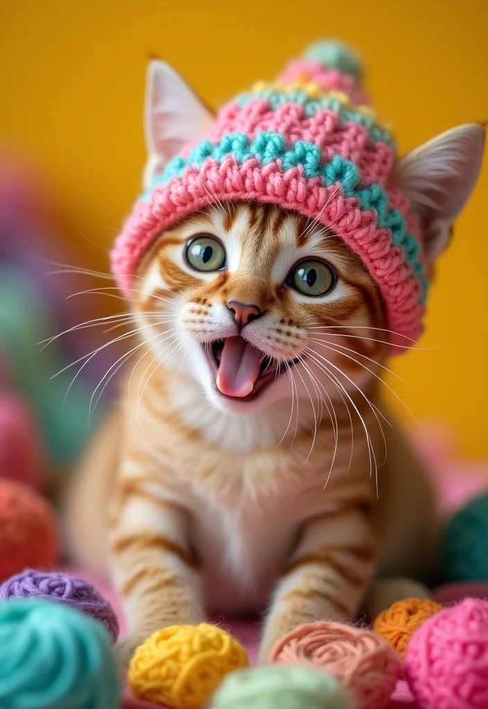 Essential Guide to Cat Crochet Patterns: 25 Cute Visual Inspirations - 8. Fun Cat Hats and Costumes
