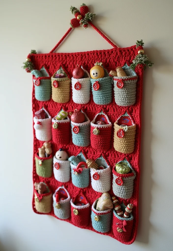 Essential Guide to Christmas Crochet Patterns Free: 25 Festive Visual Inspirations - 13. DIY Advent Calendar
