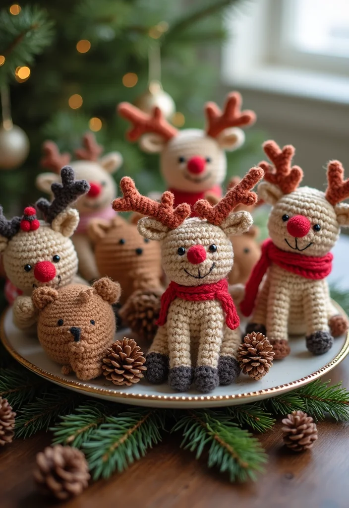Essential Guide to Christmas Crochet Patterns Free: 25 Festive Visual Inspirations - 3. Cute Reindeer Ornaments