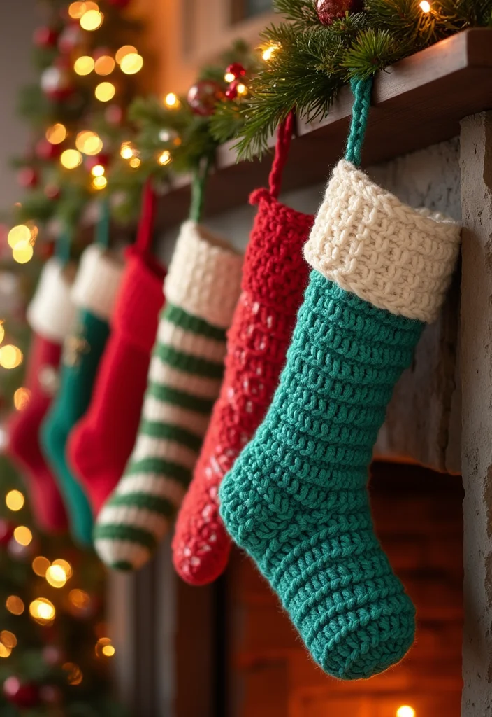 Essential Guide to Christmas Crochet Patterns Free: 25 Festive Visual Inspirations - 5. Colorful Christmas Stockings