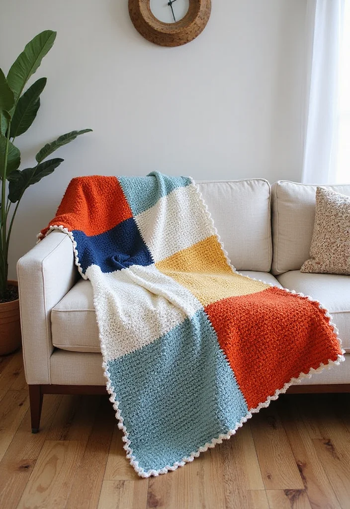 Essential Guide to Crochet Afghan Patterns Free: 23 Cozy Visual Inspirations - 10. Color Block Afghan