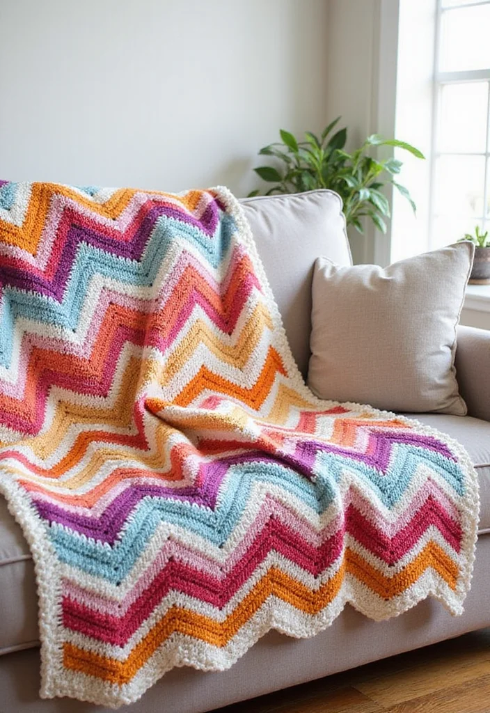 Essential Guide to Crochet Afghan Patterns Free: 23 Cozy Visual Inspirations - 5. The Chevron Afghan