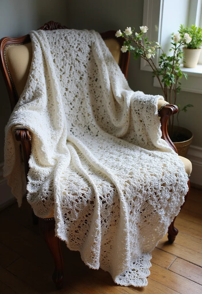 Essential Guide to Crochet Afghan Patterns Free: 23 Cozy Visual Inspirations - 9. Lacy Crochet Afghan