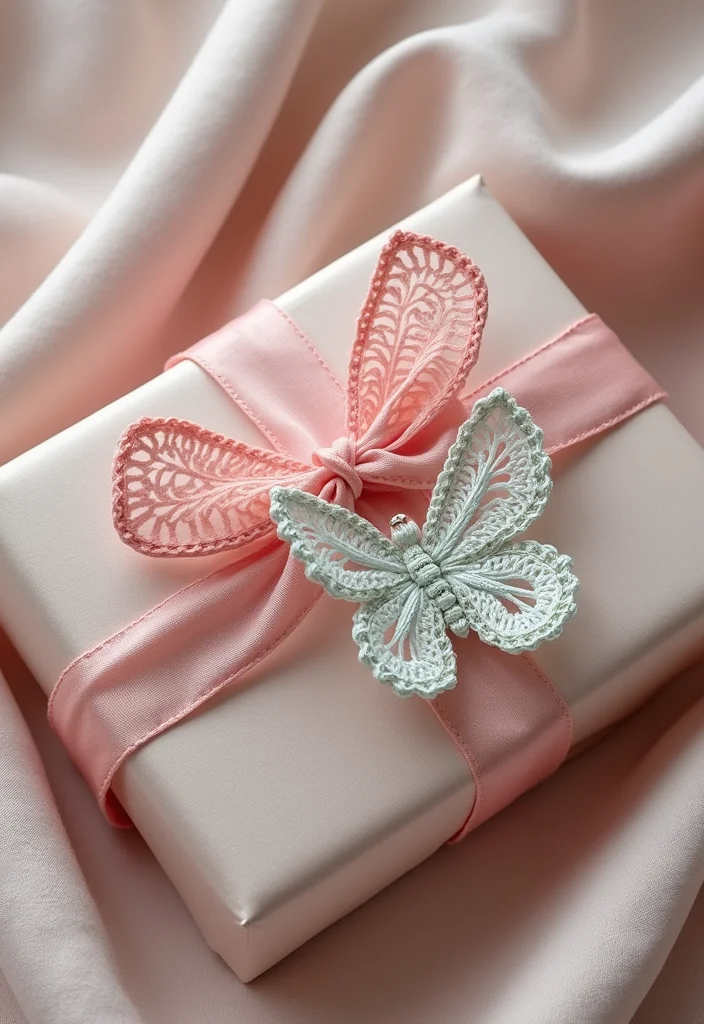 Essential Guide to Crochet Butterfly Free Pattern Showcasing 23 Colorful Visual Inspirations - 13. Butterfly Gift Wrap: Unique Presentation