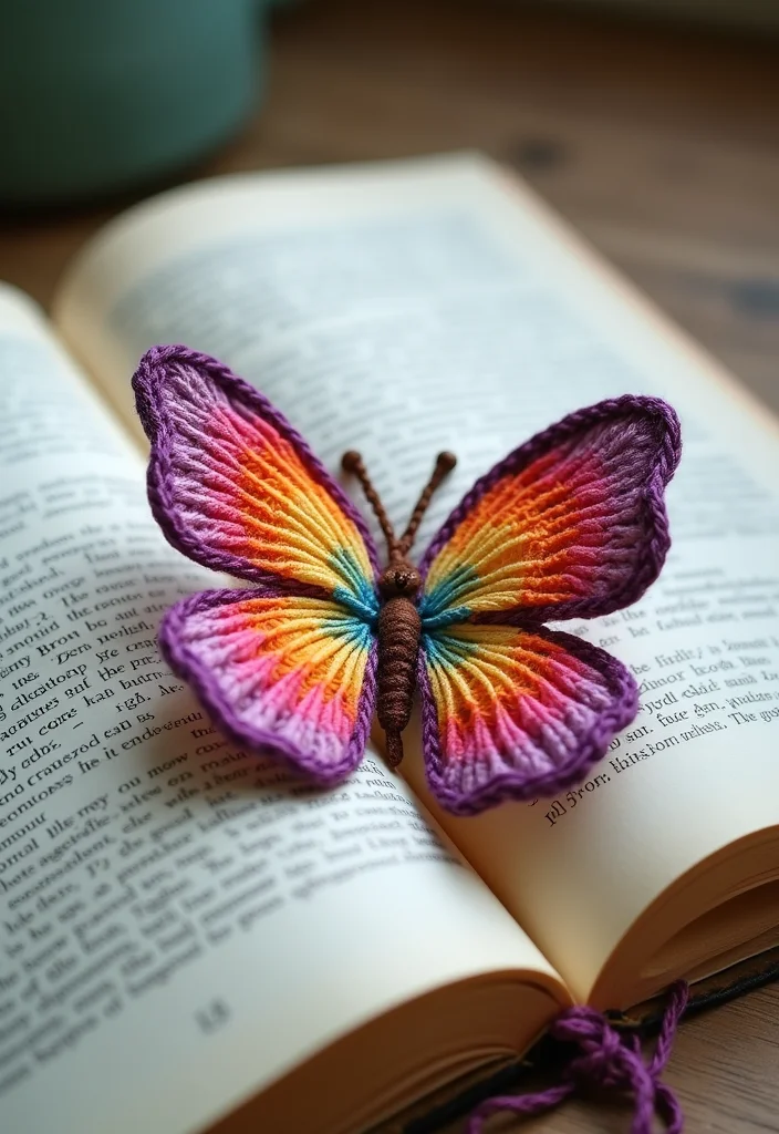 Essential Guide to Crochet Butterfly Free Pattern Showcasing 23 Colorful Visual Inspirations - 15. Butterfly Bookmark: Functional Art