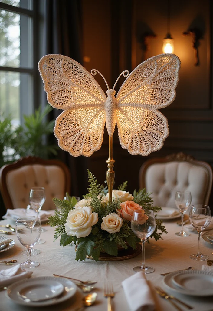 Essential Guide to Crochet Butterfly Free Pattern Showcasing 23 Colorful Visual Inspirations - 17. Butterfly Table Décor: Striking Centerpieces