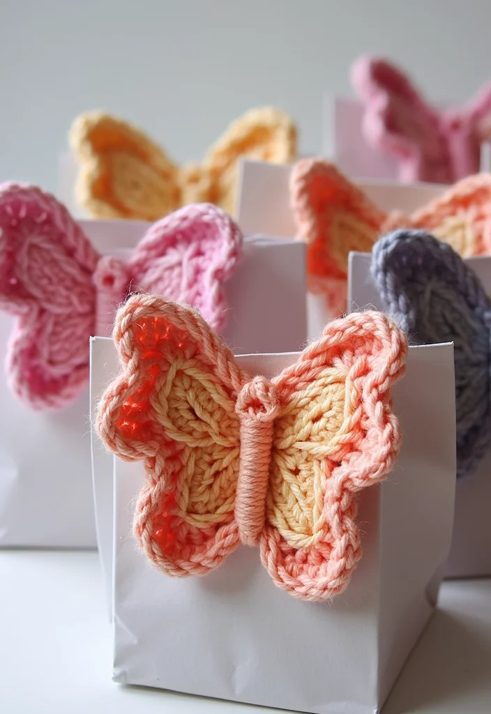 Essential Guide to Crochet Butterfly Free Pattern Showcasing 23 Colorful Visual Inspirations - 23. Butterfly Party Favors: Sweet Memories