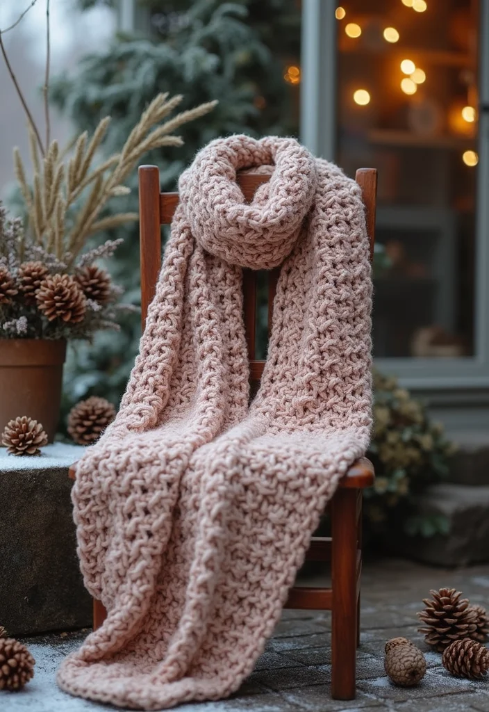 Essential Guide to Easy Beginner Crochet Patterns Featuring 22 Simple Visual Inspirations - 11. Cozy Crochet Scarf