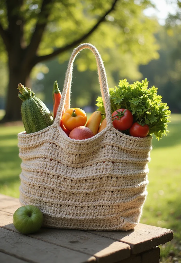 Essential Guide to Easy Beginner Crochet Patterns Featuring 22 Simple Visual Inspirations - 14. Elegant Crochet Tote Bag