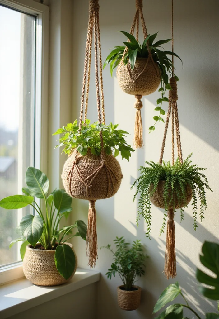 Essential Guide to Easy Beginner Crochet Patterns Featuring 22 Simple Visual Inspirations - 3. Chic Crochet Plant Hanger