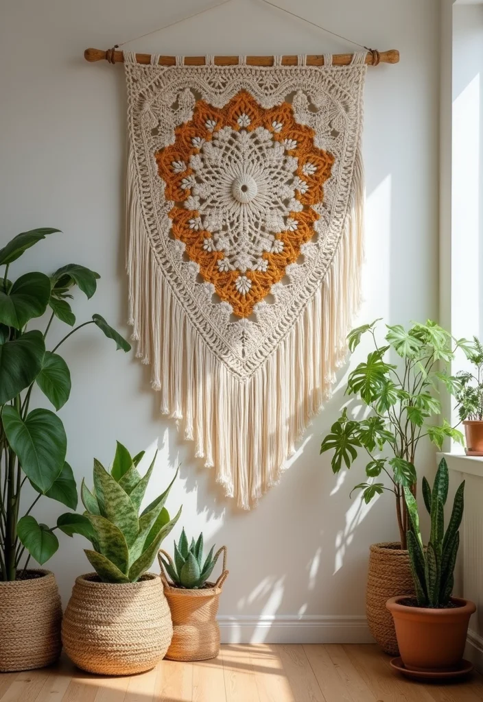 Essential Guide to Easy Beginner Crochet Patterns Featuring 22 Simple Visual Inspirations - 7. Cute Crochet Wall Hanging