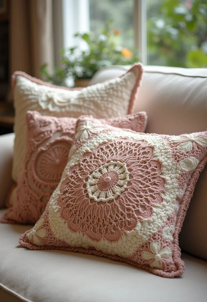 Essential Guide to Free Crochet Doily Patterns: 22 Delicate Craft Inspirations - 17. Decorative Pillow Covers