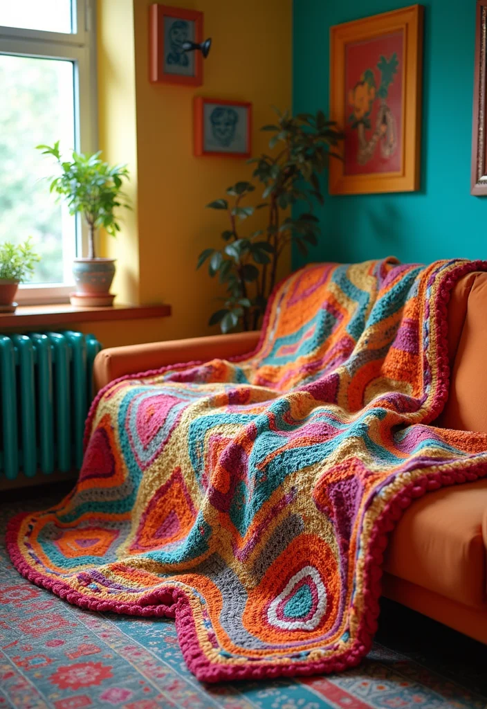 Friendly Guide to Crochet Blanket Patterns Free: Featuring 24 Creative Visual Inspirations - 14. The Retro Blanket