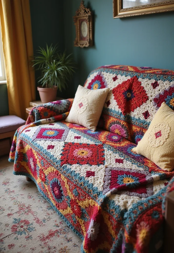 Friendly Guide to Crochet Blanket Patterns Free: Featuring 24 Creative Visual Inspirations - 18. The Bohemian Blanket