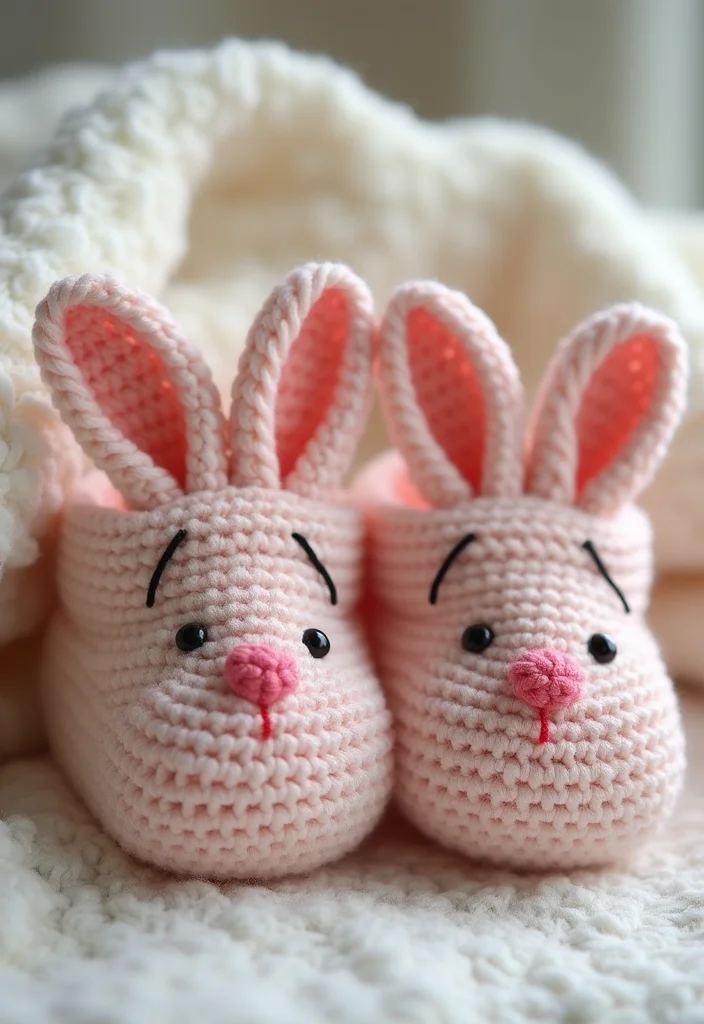 Friendly Guide to Crochet Bunny Pattern Free: Showcasing 24 Charming Visual Inspirations - 13. Bunny Booties