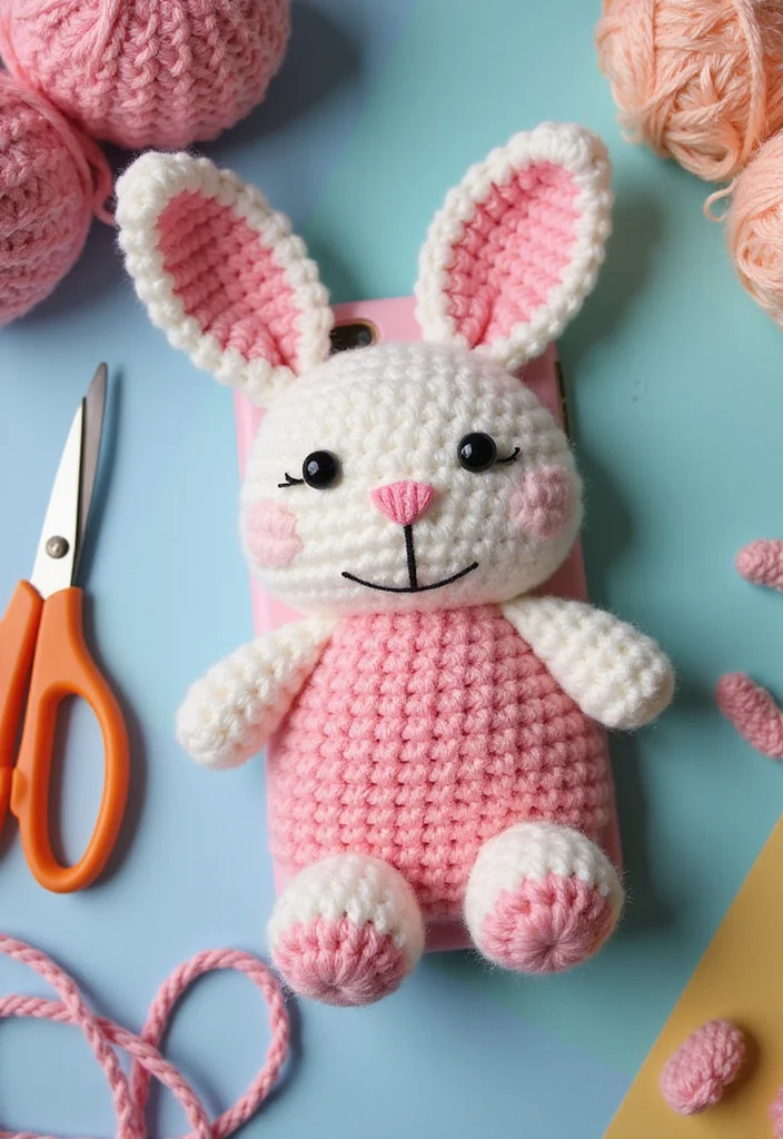 Friendly Guide to Crochet Bunny Pattern Free: Showcasing 24 Charming Visual Inspirations - 14. Bunny Phone Case