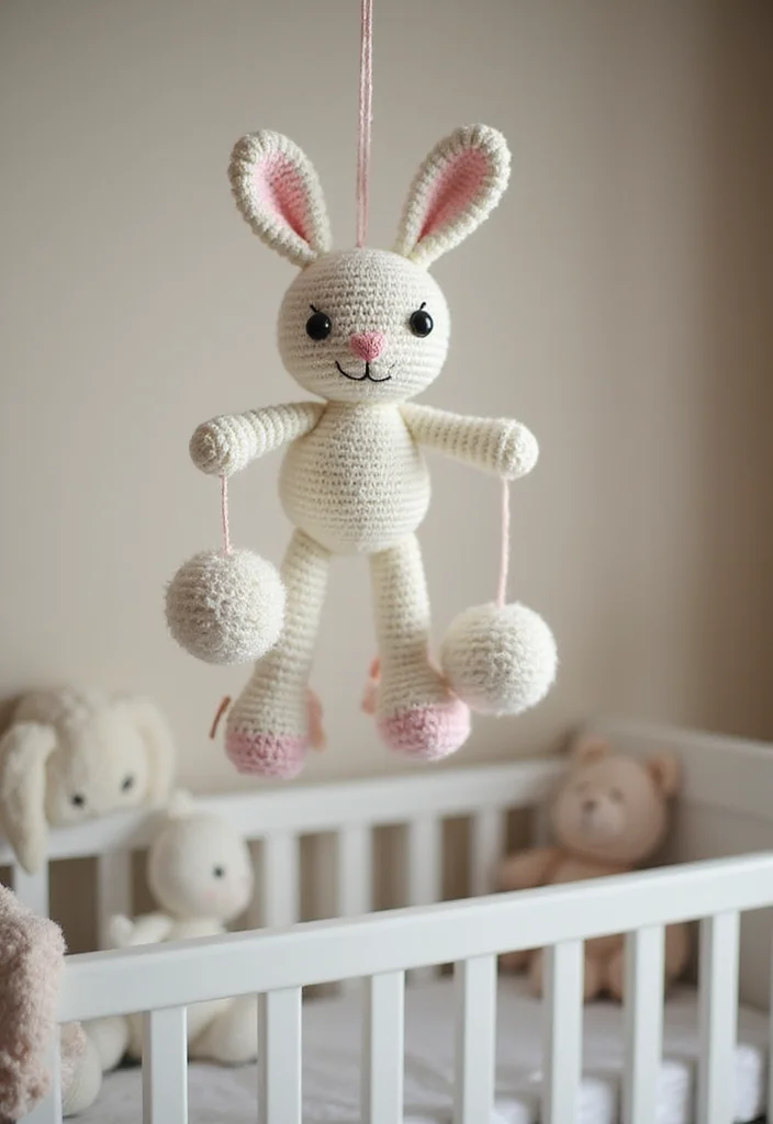 Friendly Guide to Crochet Bunny Pattern Free: Showcasing 24 Charming Visual Inspirations - 17. Bunny Baby Mobile