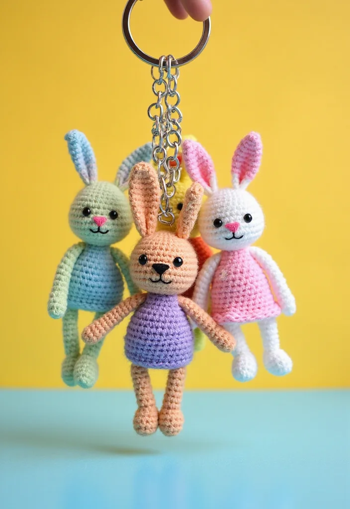 Friendly Guide to Crochet Bunny Pattern Free: Showcasing 24 Charming Visual Inspirations - 7. Bunny Keychain