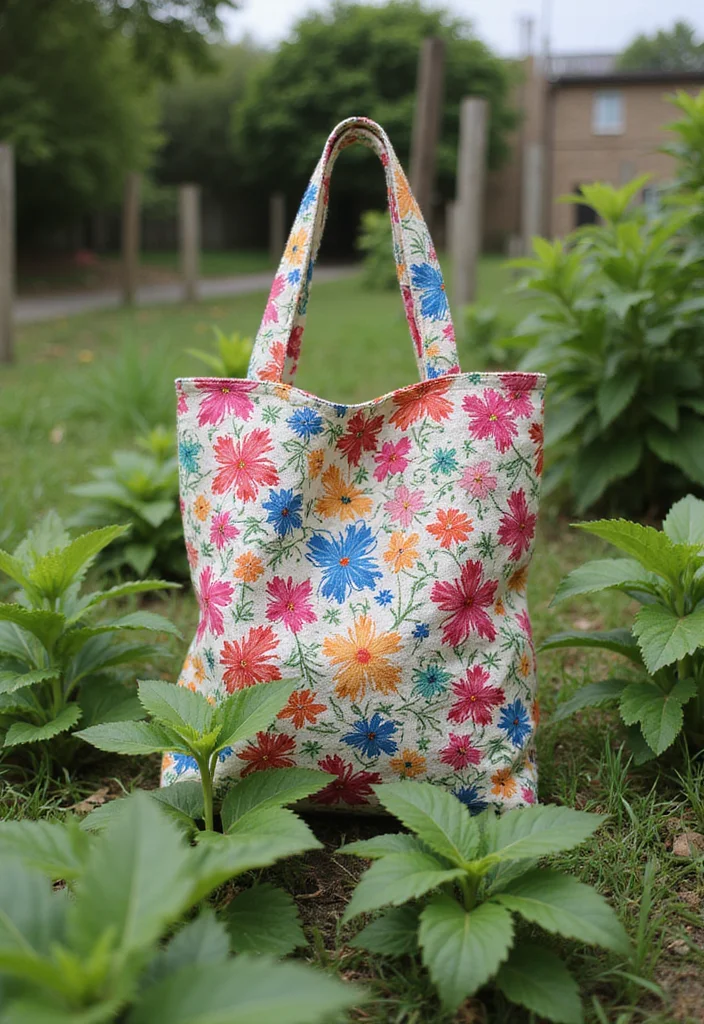 Friendly Guide to Crochet Granny Square Bag with 21 Creative Craft Inspirations - 10. Eco-Friendly Tote with Upcycled Fabrics