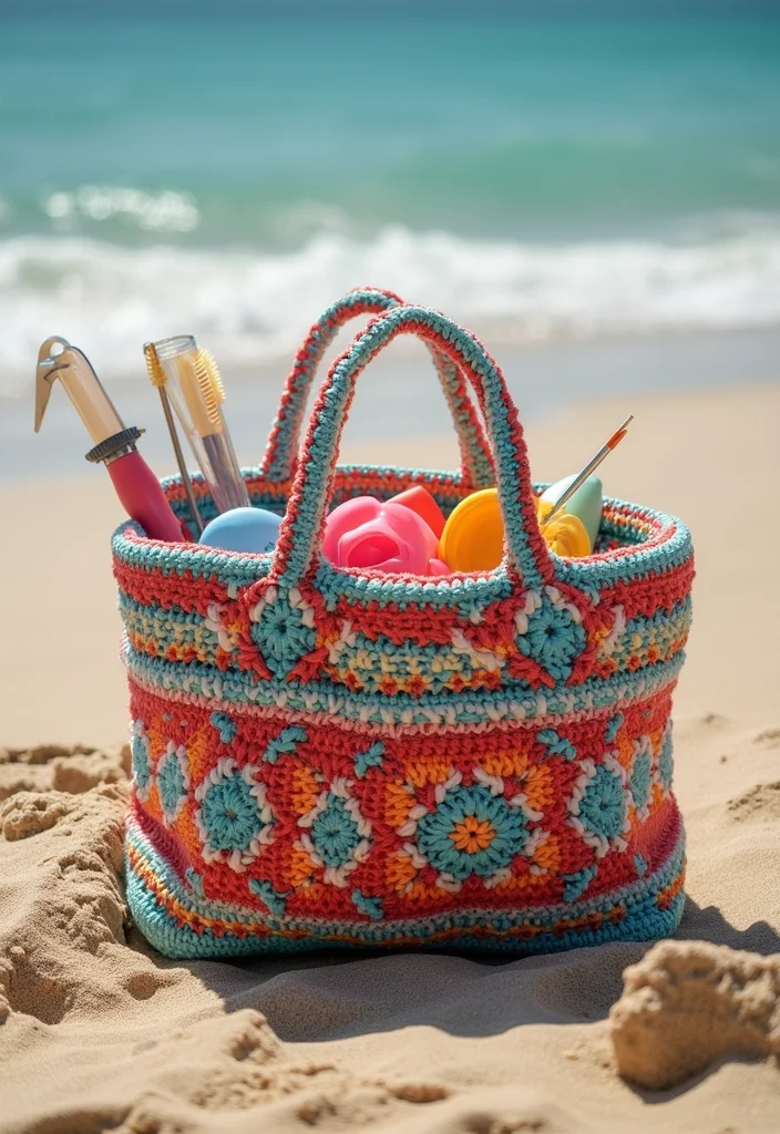 Friendly Guide to Crochet Granny Square Bag with 21 Creative Craft Inspirations - 3. Large Tote Granny Square Bag