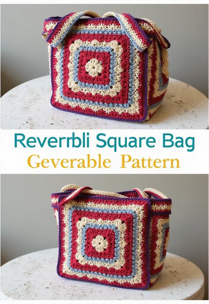Friendly Guide to Crochet Granny Square Bag with 21 Creative Craft Inspirations - 6. Reversible Granny Square Bag