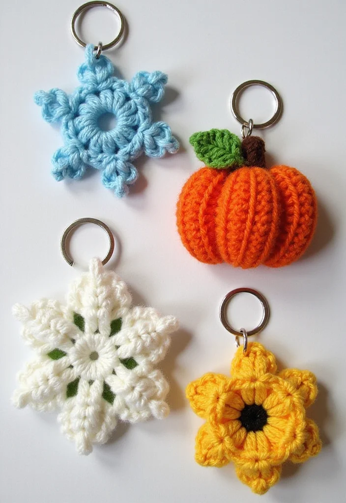 Friendly Guide to Crochet Keychain Pattern Free with 21 Cute and Practical Inspirations - 21. Seasonal Decor Keychain