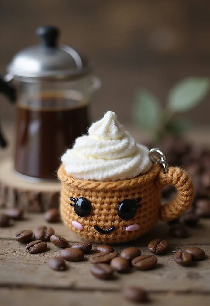 Friendly Guide to Crochet Keychain Pattern Free with 21 Cute and Practical Inspirations - 5. Cozy Coffee Cup Keychain