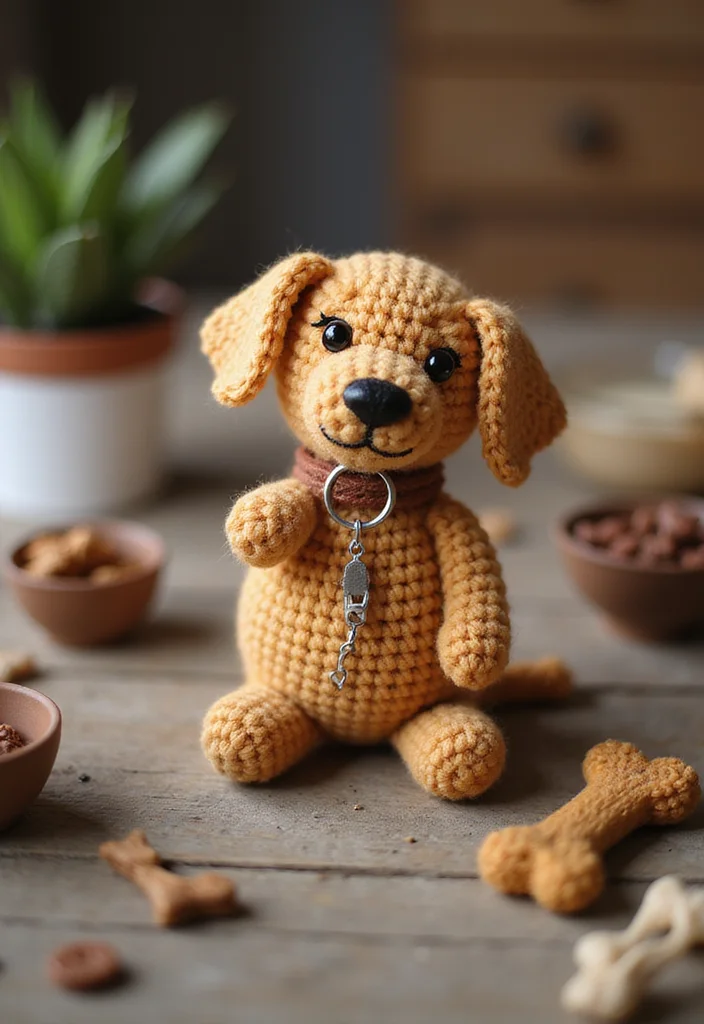 Friendly Guide to Crochet Keychain Pattern Free with 21 Cute and Practical Inspirations - 6. Adorable Dog Keychain