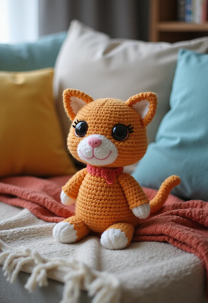 Friendly Guide to Crochet Plushies Pattern Free with 21 Cute Visual Inspirations - 1. Cuddly Cat Plushie